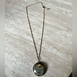 Boutique moss agate gold necklace